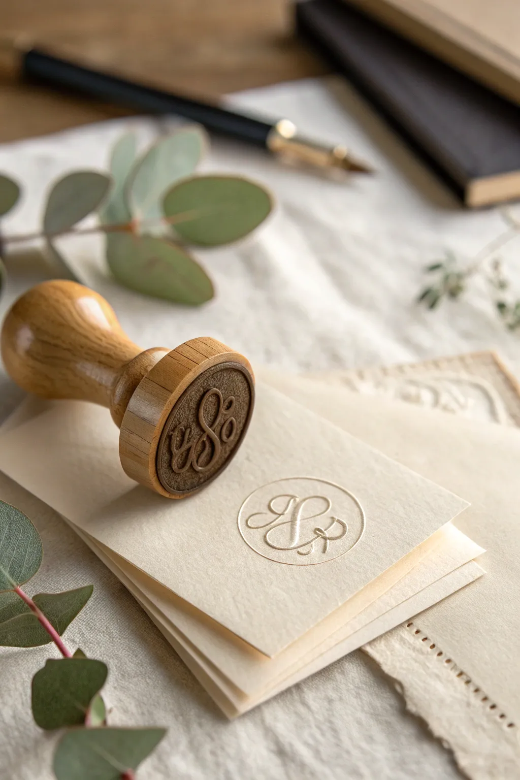 Elevate your correspondence with personalized stationery crafted with artisanal rubber stamps.