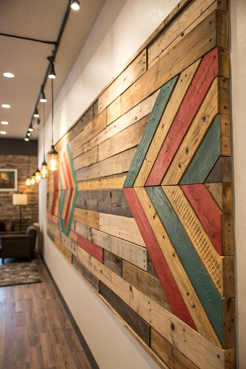 Transform your space with rustic charm: bold pallet wood wall art that speaks volumes.