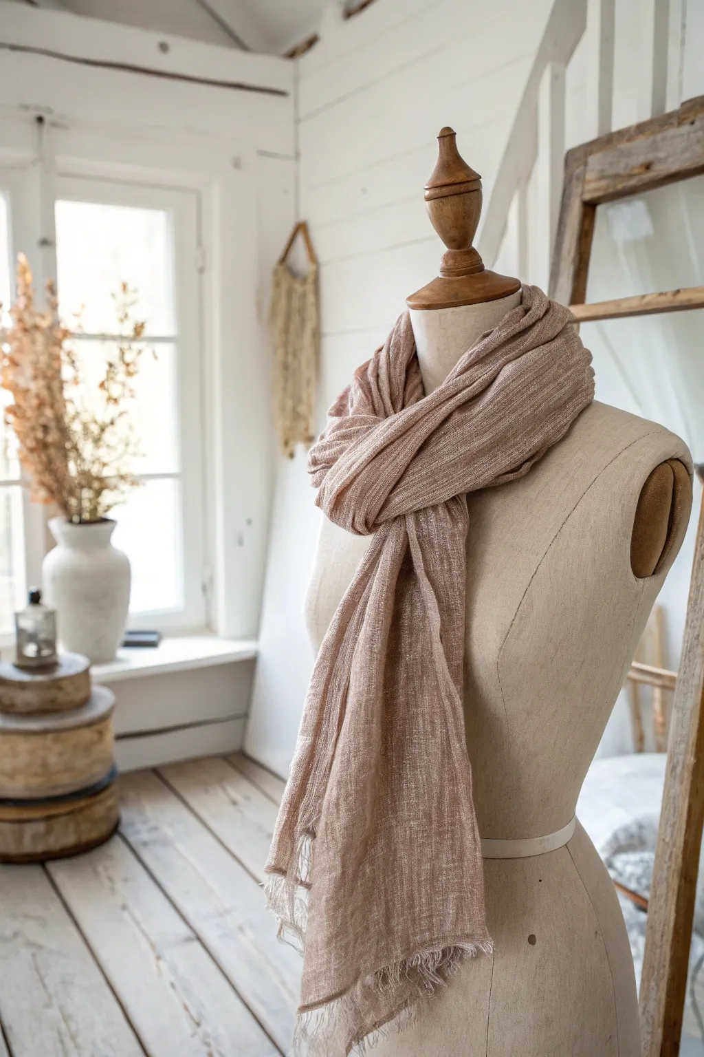 Effortless chic: Elevate your style with a classic neck drape.