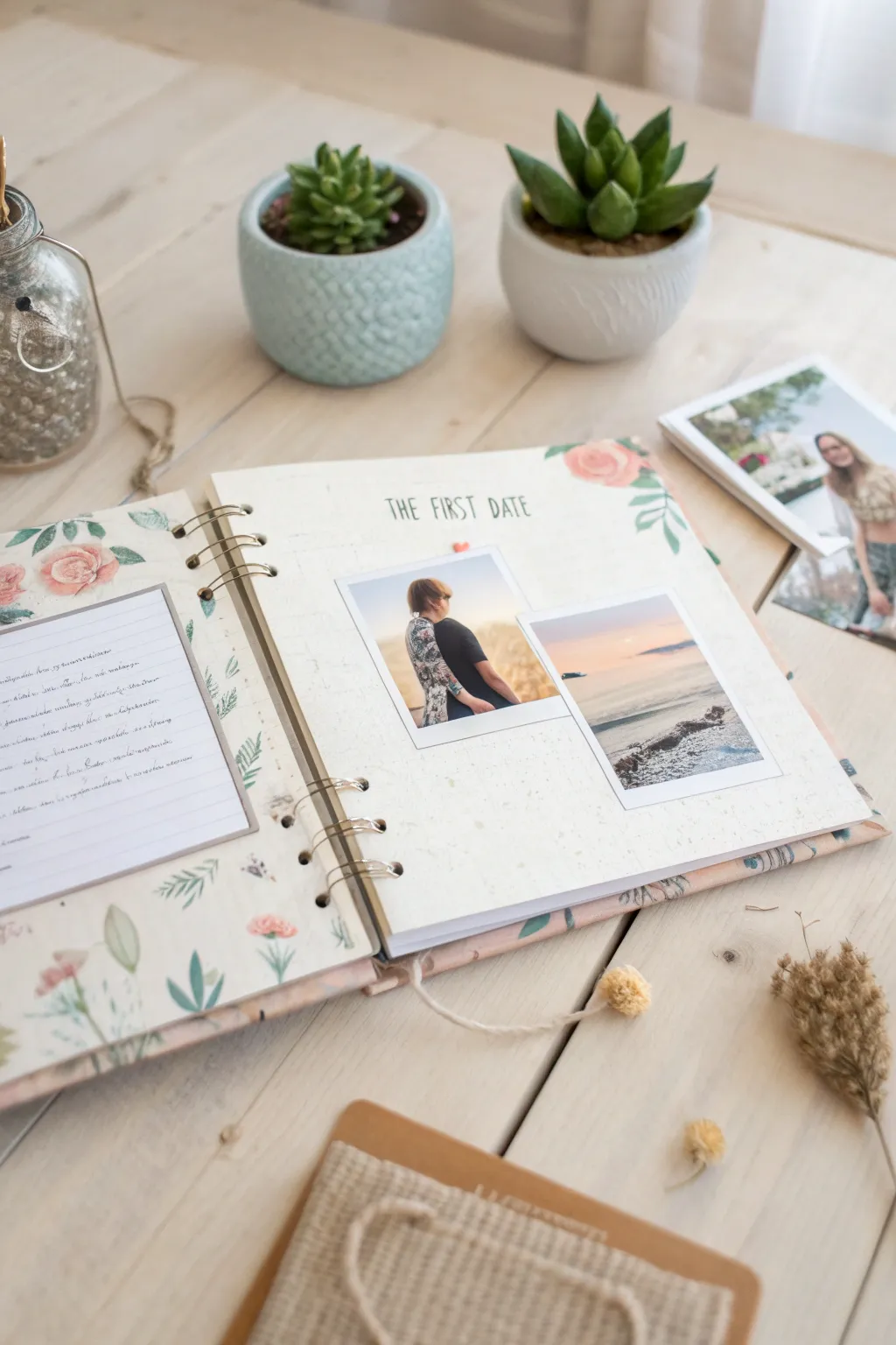 Capture the magic of your first date with a timeless, elegant scrapbook page.