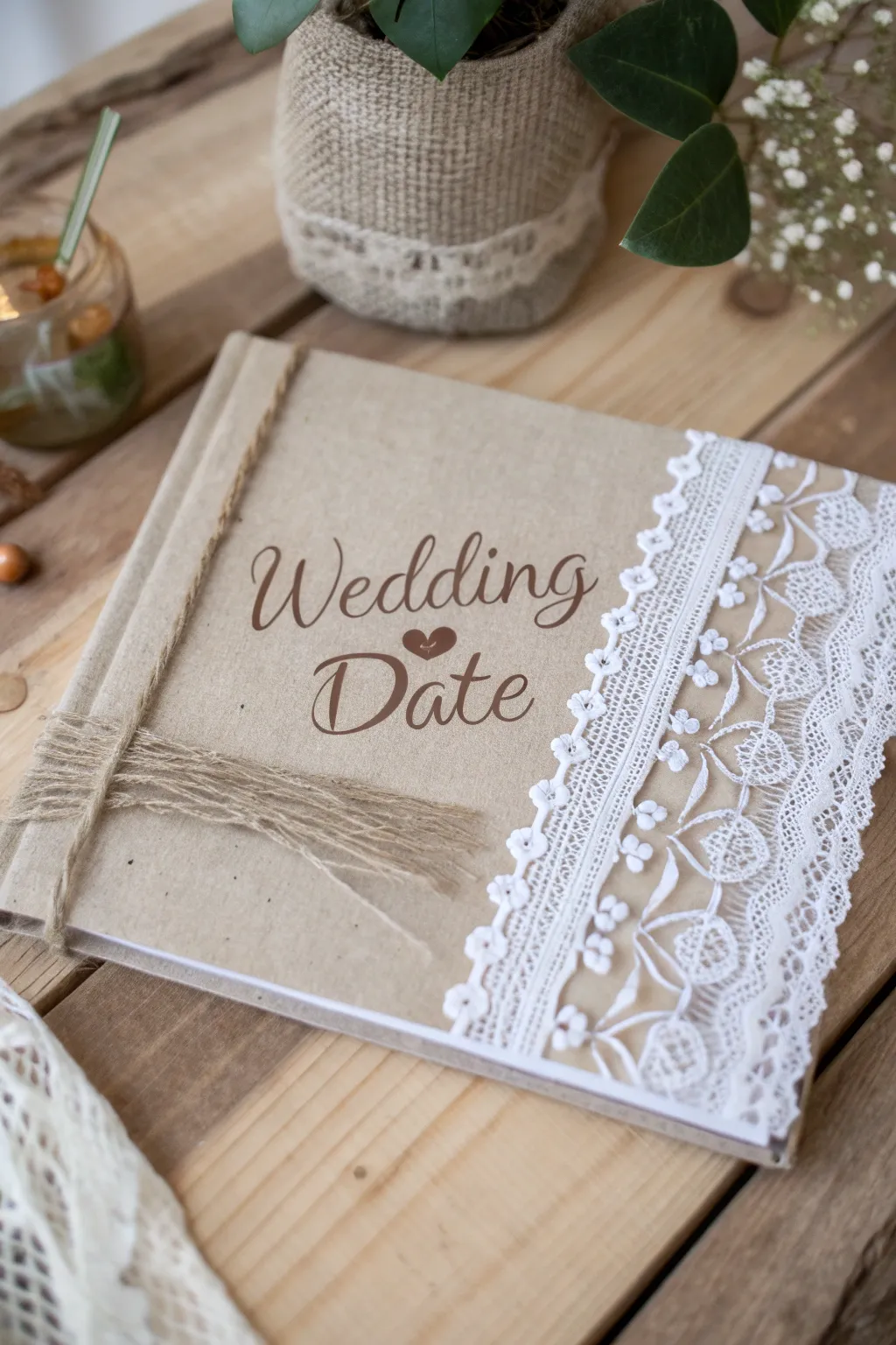 Capture your love story with a personalized scrapbook cover that exudes elegance and charm.