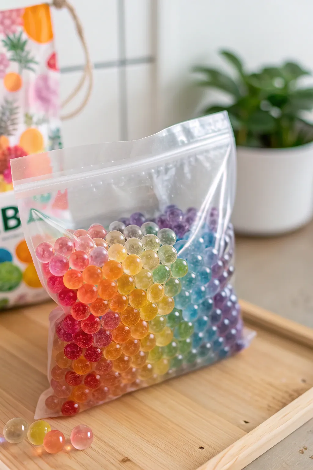 Dive into a world of color and texture with rainbow water beads—a sensory delight for all ages!