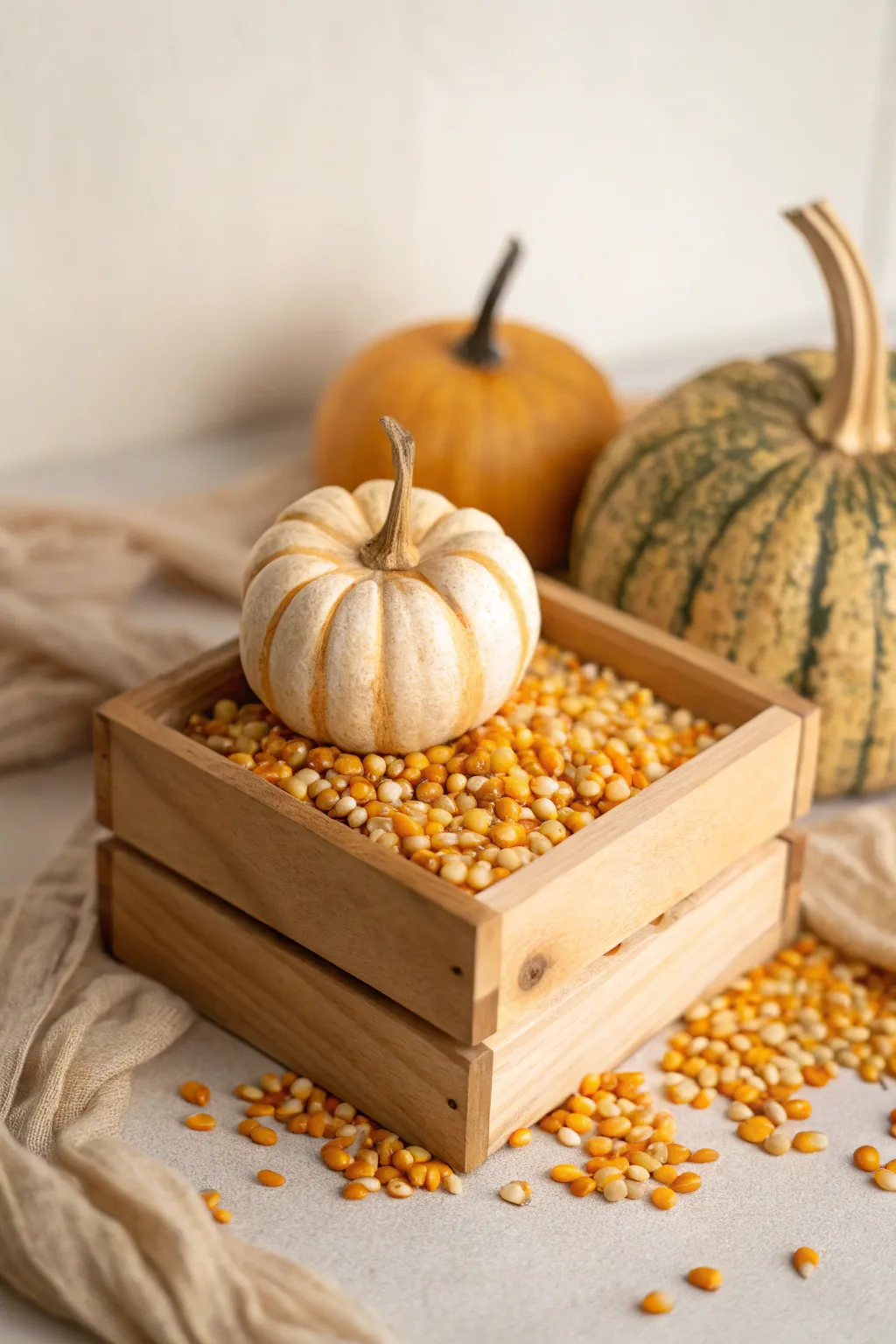 Discover autumn's simple treasures in a beautifully crafted sensory bin.