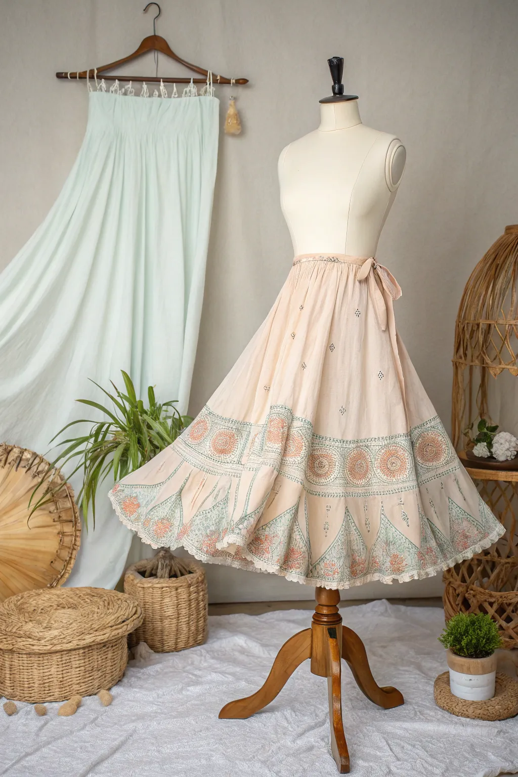 Twirl into elegance with this simple yet stunning circle skirt, perfect for those who embrace minimalism with a boho twist.