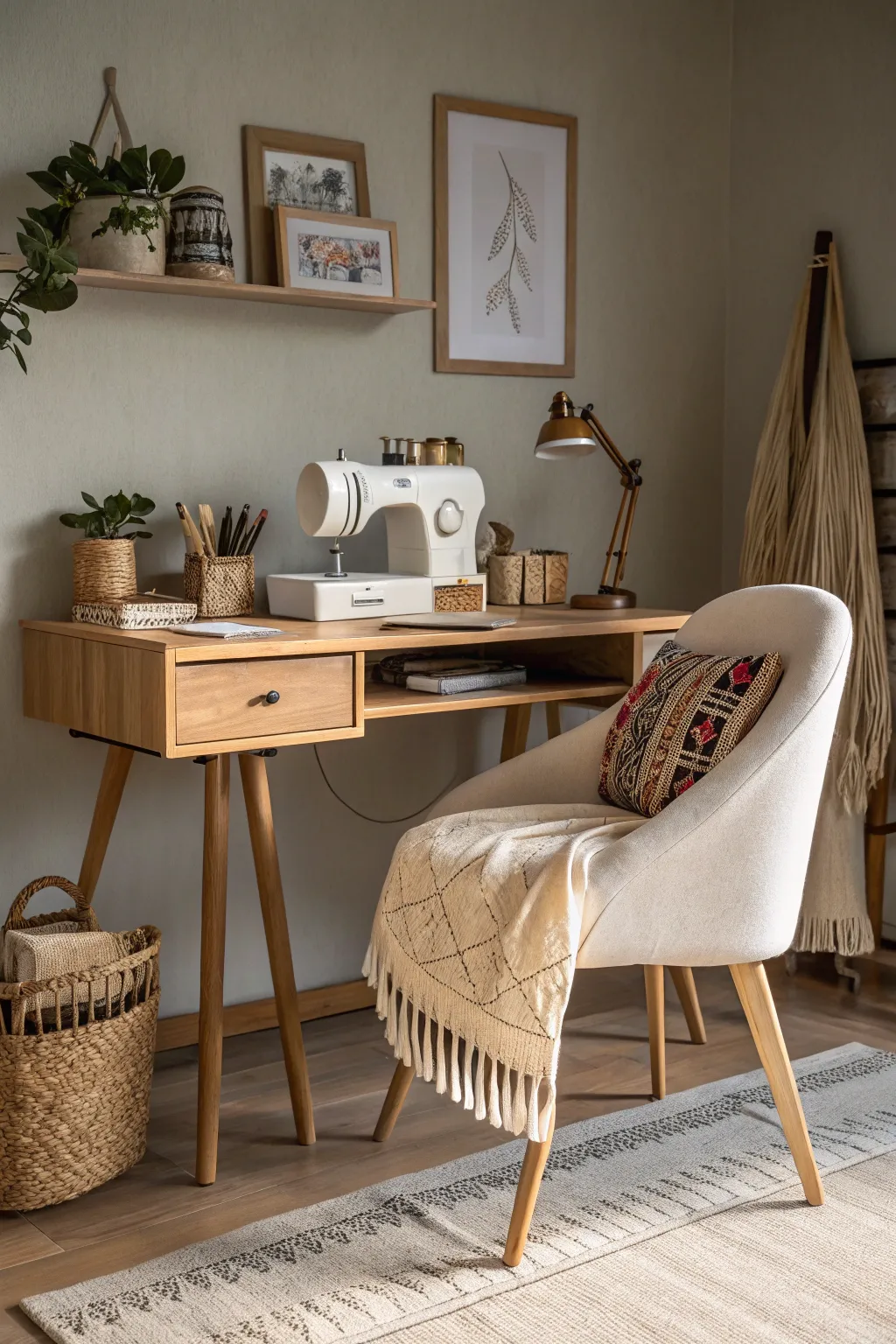 Transform your corner into a cozy sewing retreat where creativity flows effortlessly.