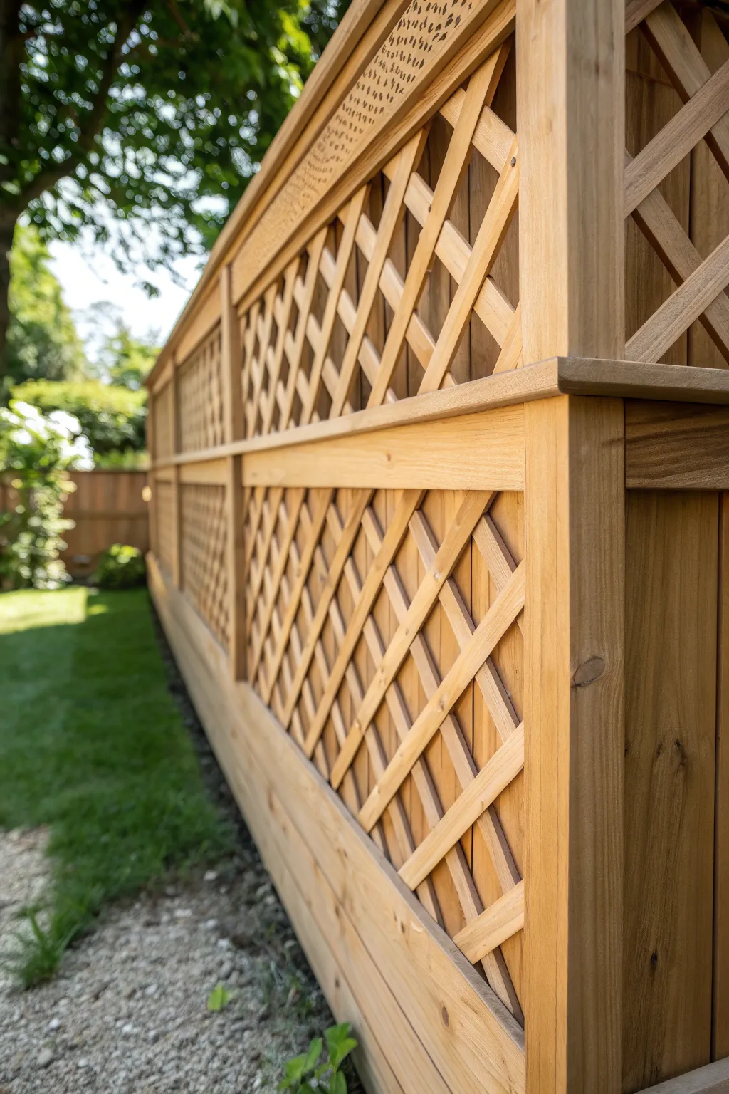 Elevate your shed with charming lattice skirting that combines elegance and practicality.