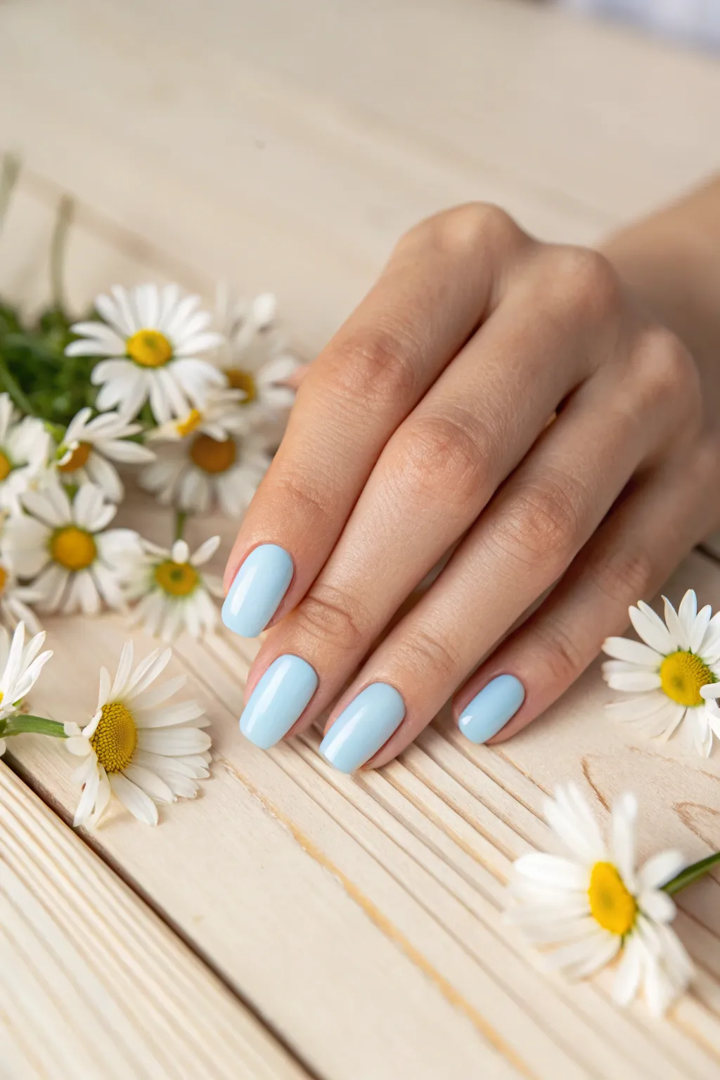 Embrace the charm of simplicity with classic white daisies on a pastel canvas. Perfect for adding a touch of nature to your style.
