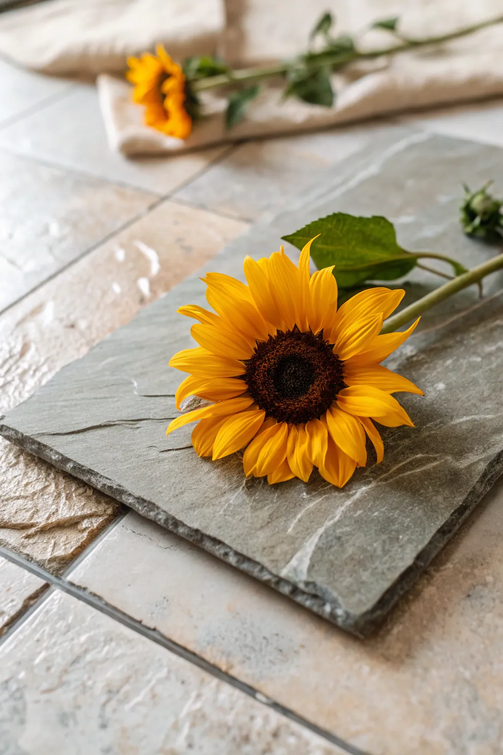 Embrace the simple joy of sunflowers with this handcrafted slate art that brings warmth and sunshine to your home.