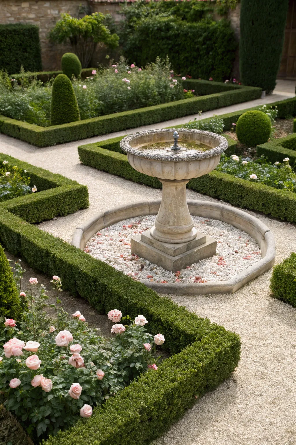 Find serenity in symmetry with this beautifully crafted garden centerpiece, perfect for your minimalist sanctuary.