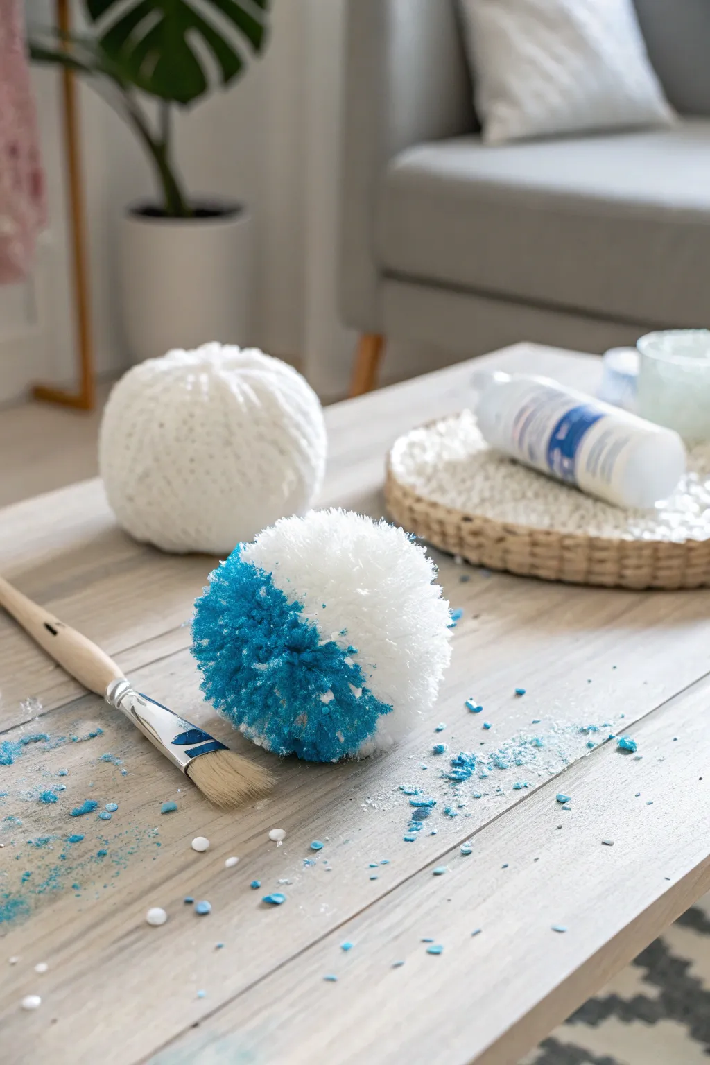Transform your walls into whimsical winter wonderlands with this playful snowball painting idea!