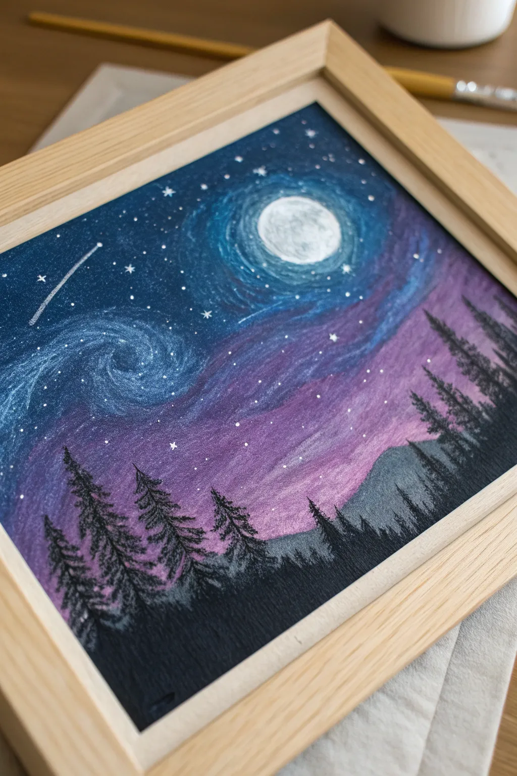 Enchant your space with the serene beauty of a starry night sky captured in soft pastels. 🌌✨