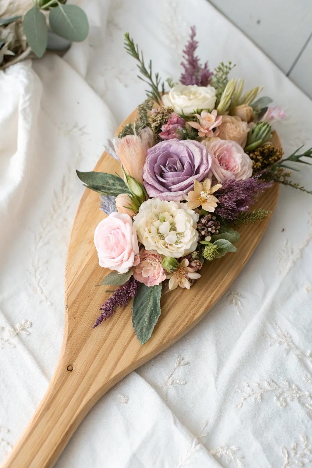 Embrace the charm of a Floral Fantasy with this beautifully adorned sorority paddle, perfect for adding a touch of elegance and color to any space.