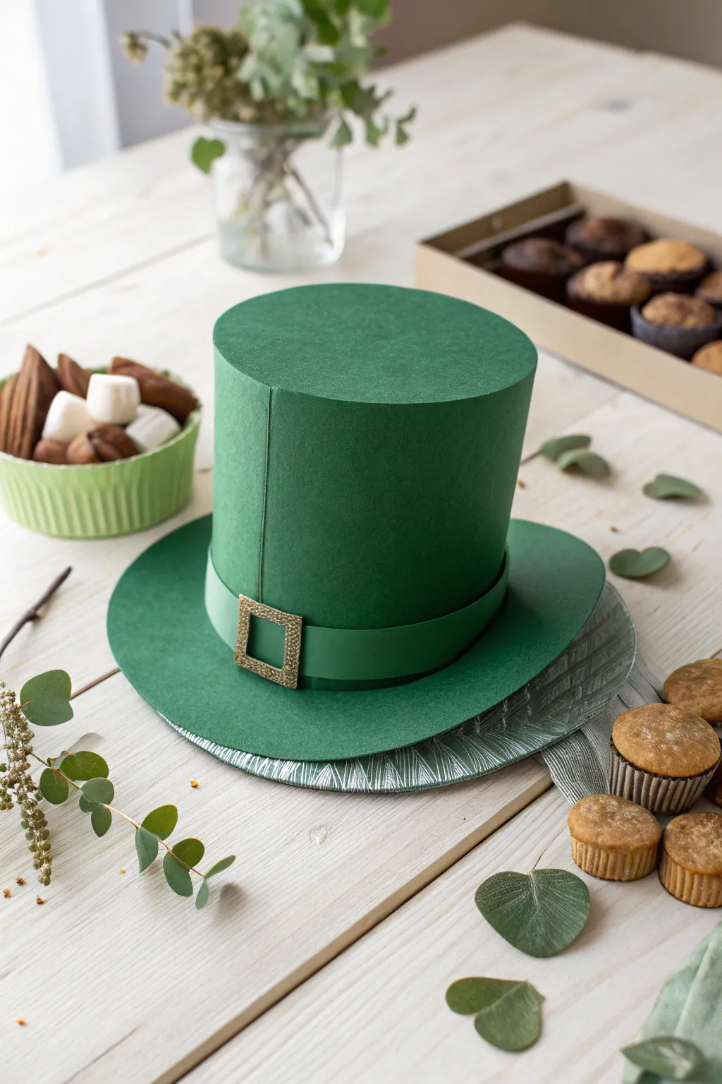 Charming Leprechaun Hat Treats: A minimalist delight with a boho twist, perfect for your St. Patrick's Day celebrations!