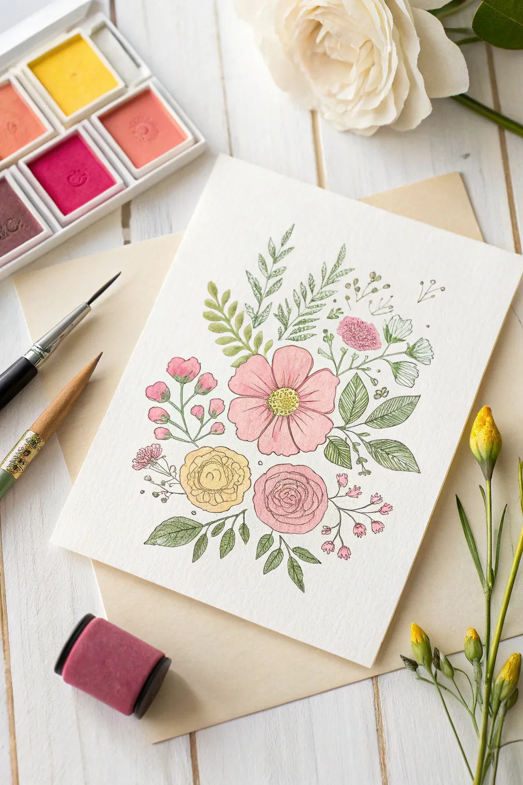 Embrace the beauty of floral fantasies in your card-making journey.