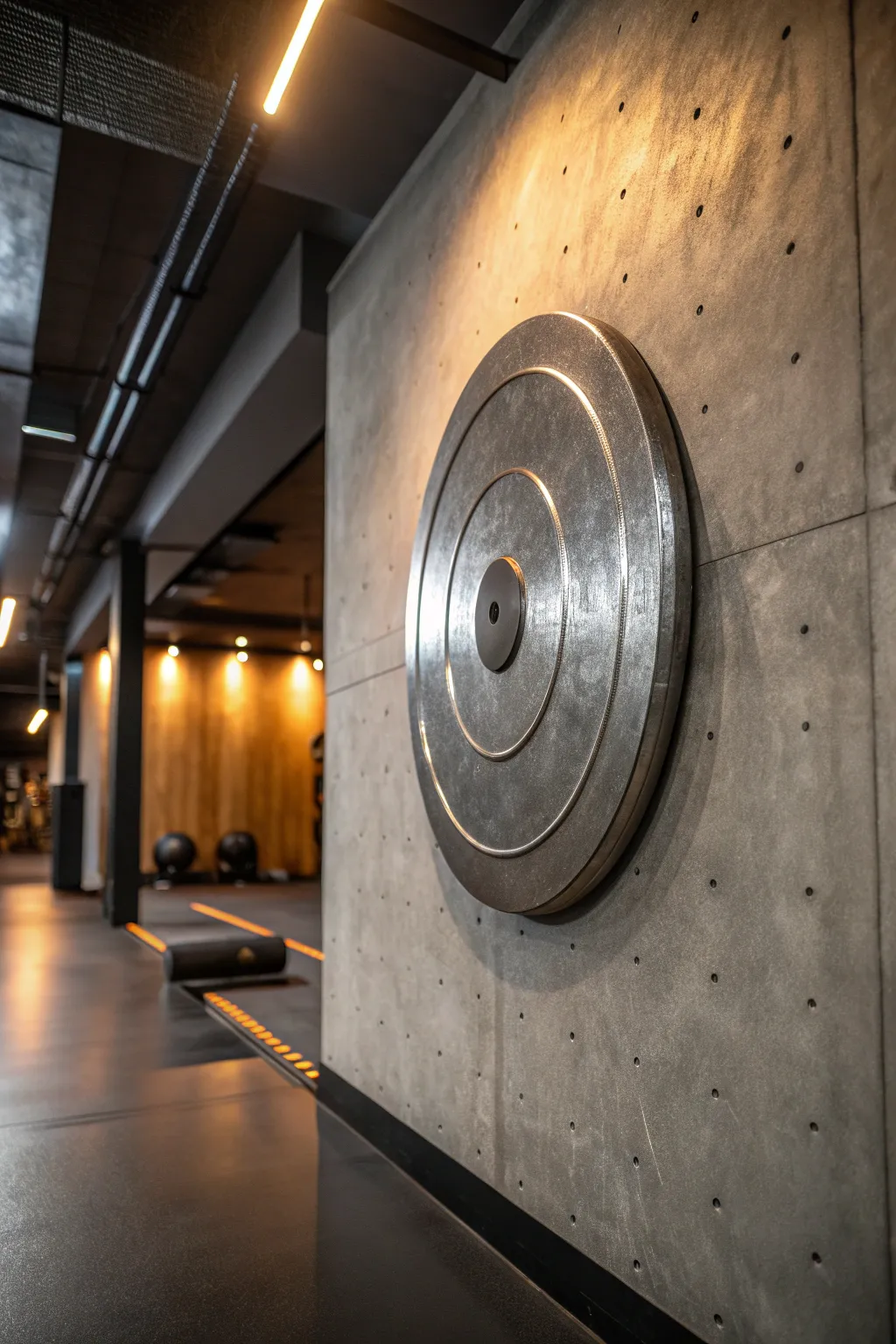 Elevate your space with industrial elegance: a steel gong target as chic wall art.