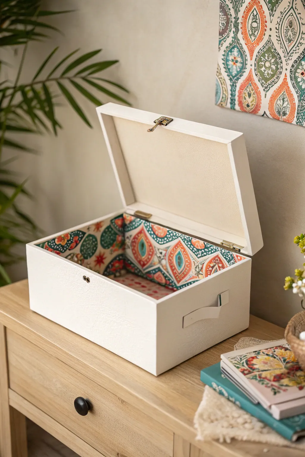 Unveil the beauty within: Transform your storage with a touch of patterned surprise.