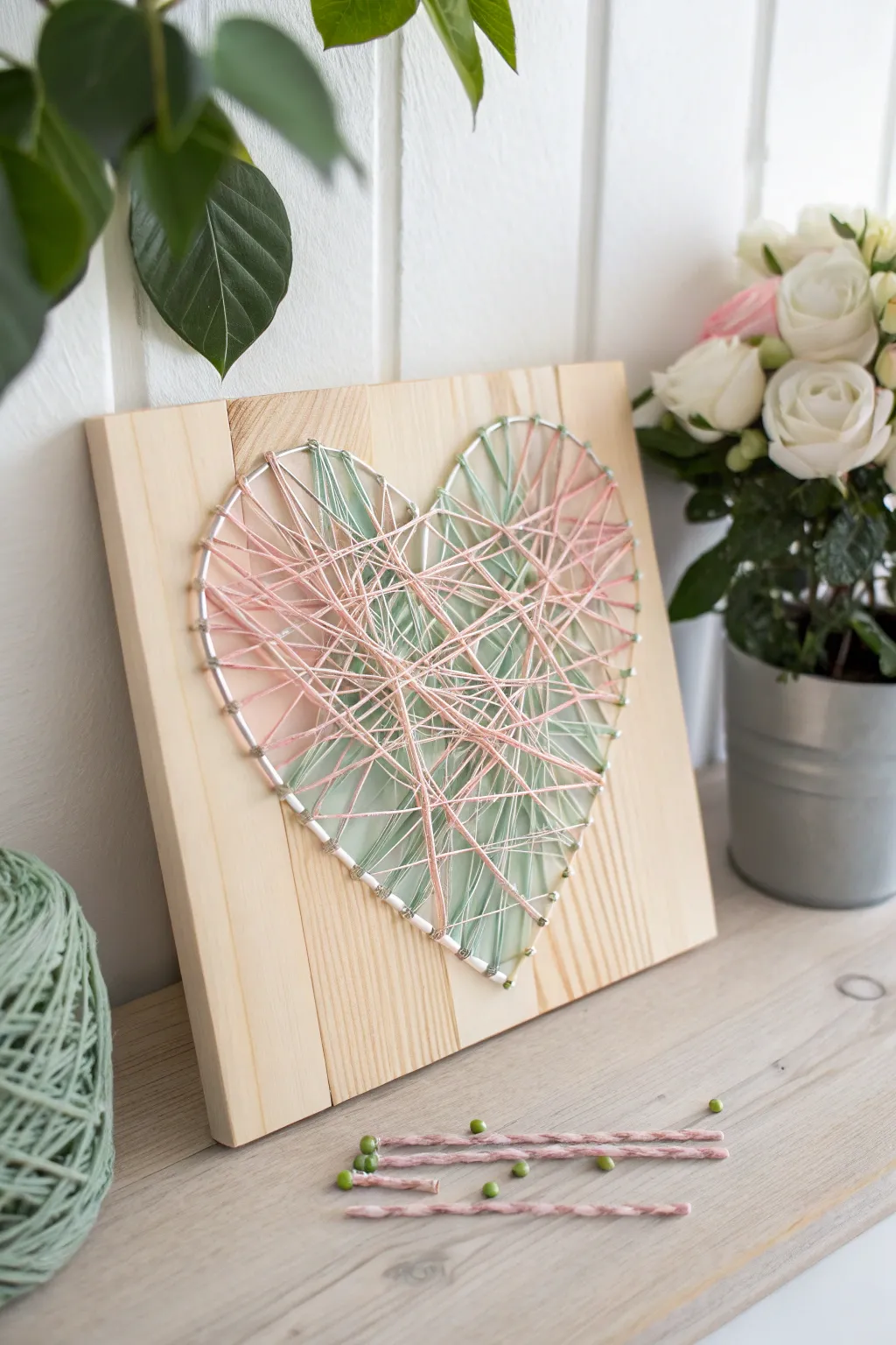 Embrace the warmth of simplicity with this charming heart string art, a perfect blend of Scandinavian minimalism and boho elegance.