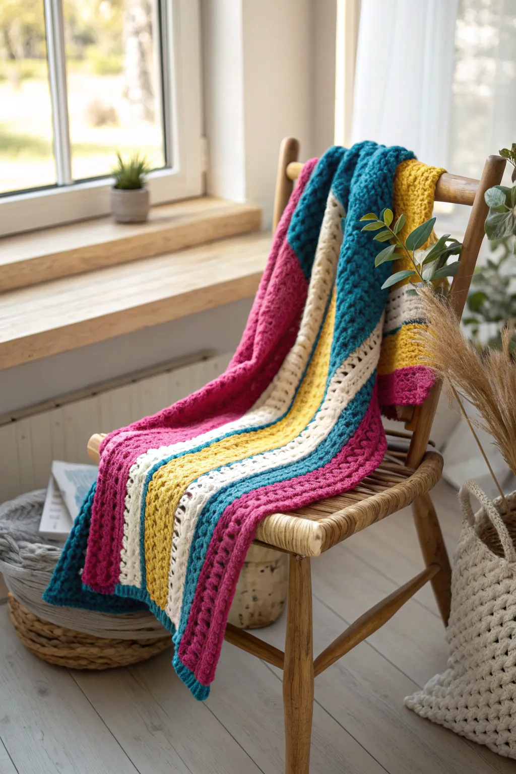 Add a splash of color and warmth with this vibrant crochet masterpiece!