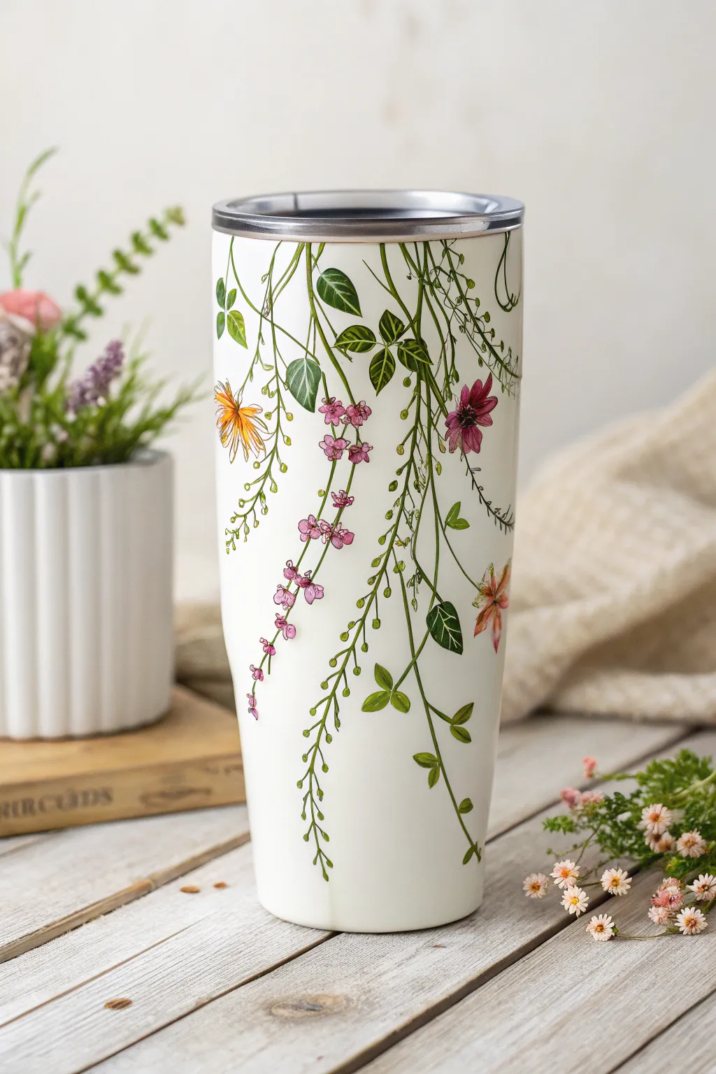 Sip in style with nature's touch - a botanical bliss tumbler that brings the garden to your fingertips.