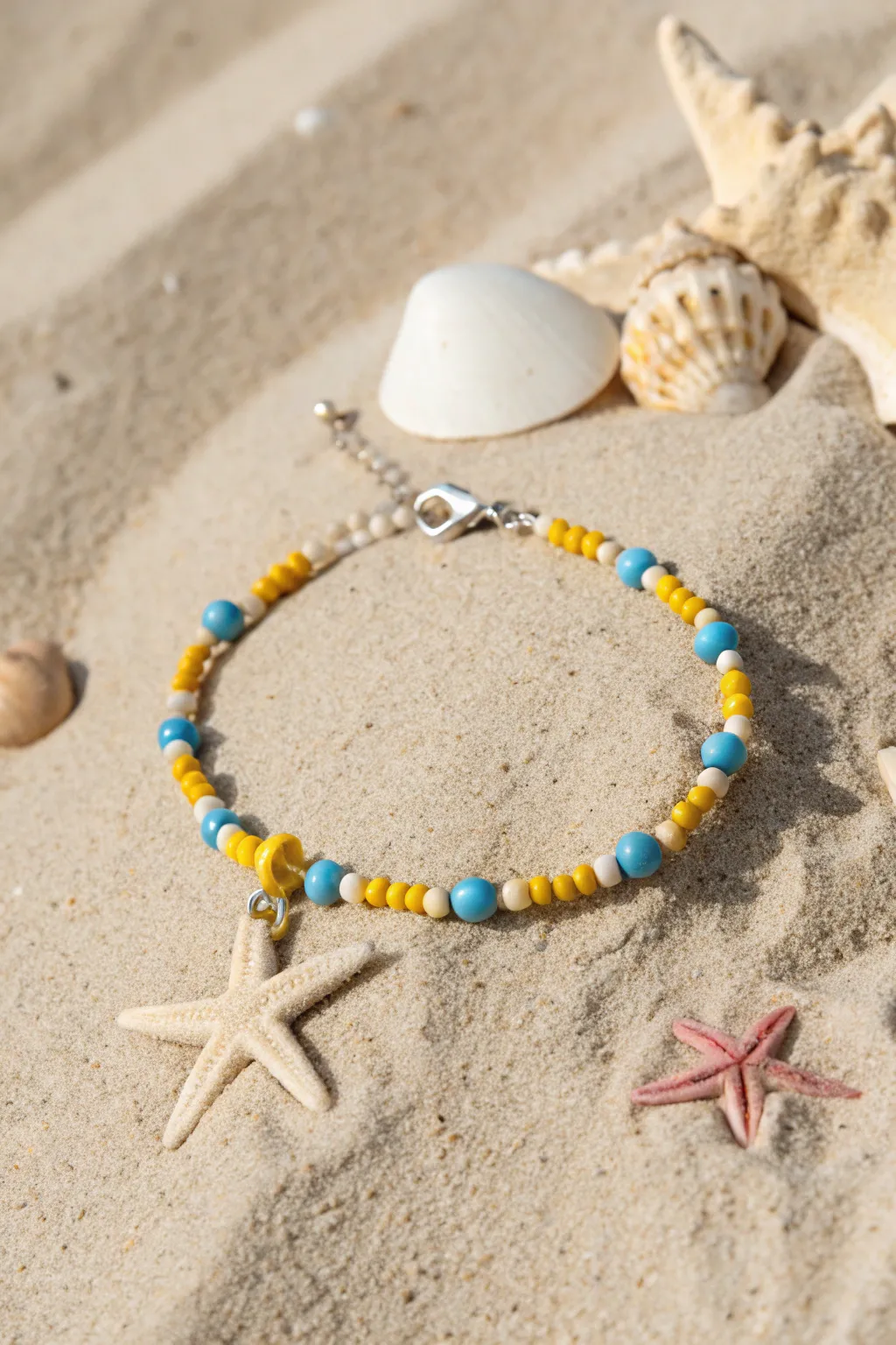 Embrace beach vibes with this exquisite clay bead bracelet, a perfect blend of summer fun and minimalist elegance.