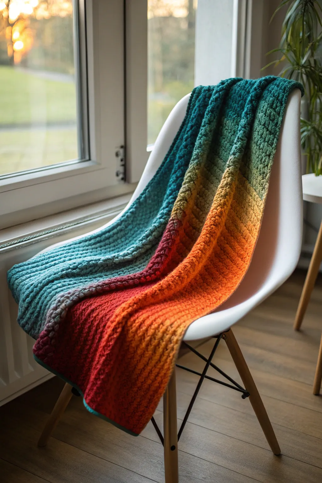 Embrace the seasons with a stunning gradient temperature blanket, where every stitch tells a story of time and change.