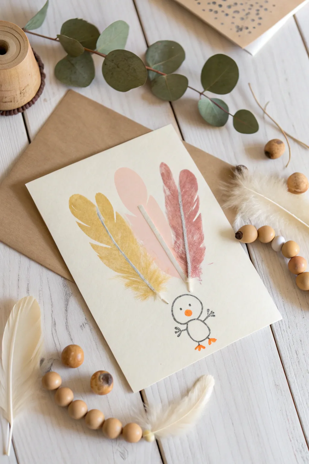 Capture cherished memories with a minimalist handprint turkey card—simple, beautiful, and timeless.