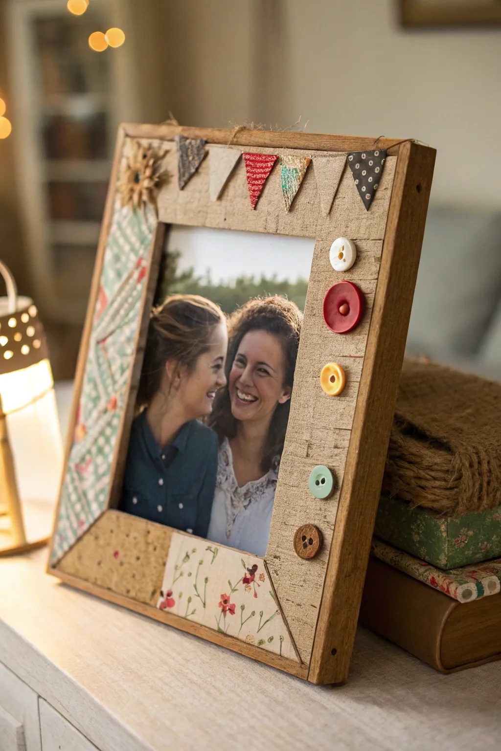Capture cherished memories with a personalized touch—upcycled elegance for your best friend's desk.