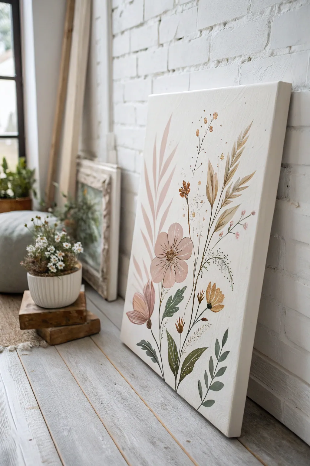 Capture the essence of timeless beauty with a handcrafted floral canvas that speaks to the heart.
