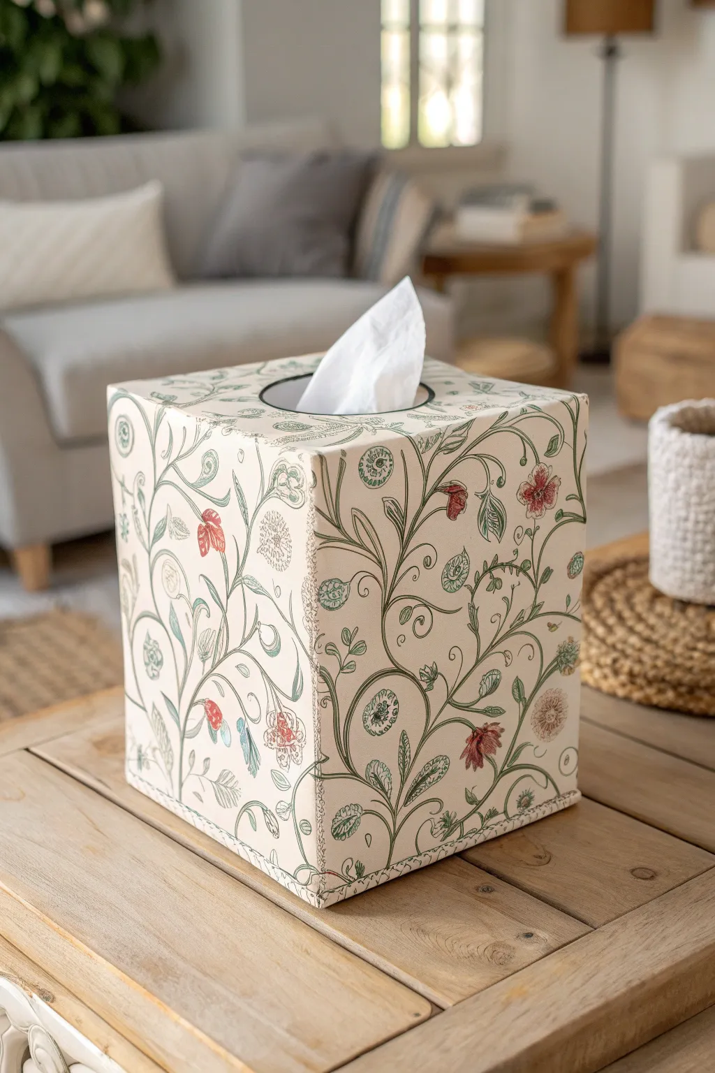 Transform your space with an artistic touch: a floral masterpiece tissue box that doubles as a mini art piece.
