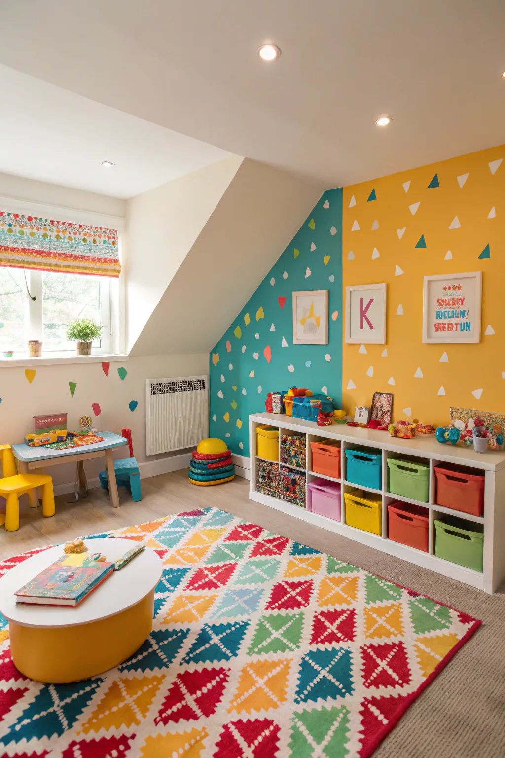 A playroom bursting with colors to inspire creativity.