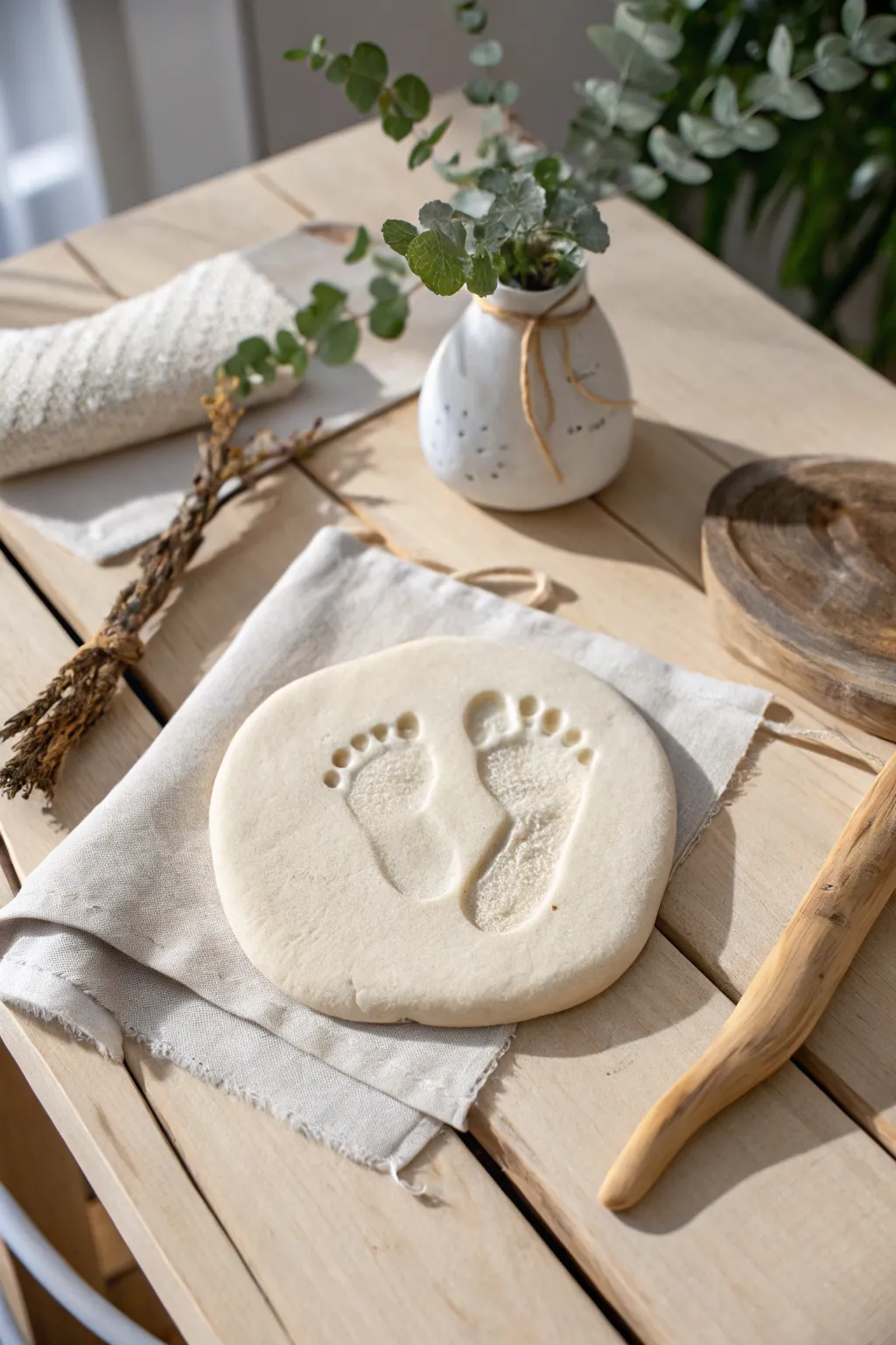 Preserve precious moments with a timeless salt dough footprint keepsake, crafted with love and simplicity.