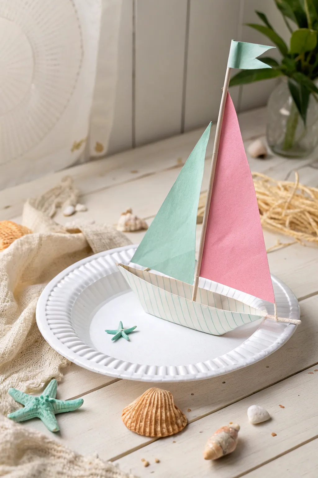 Set sail on a sea of imagination with this delightful paper plate sailboat—where simplicity meets creativity!
