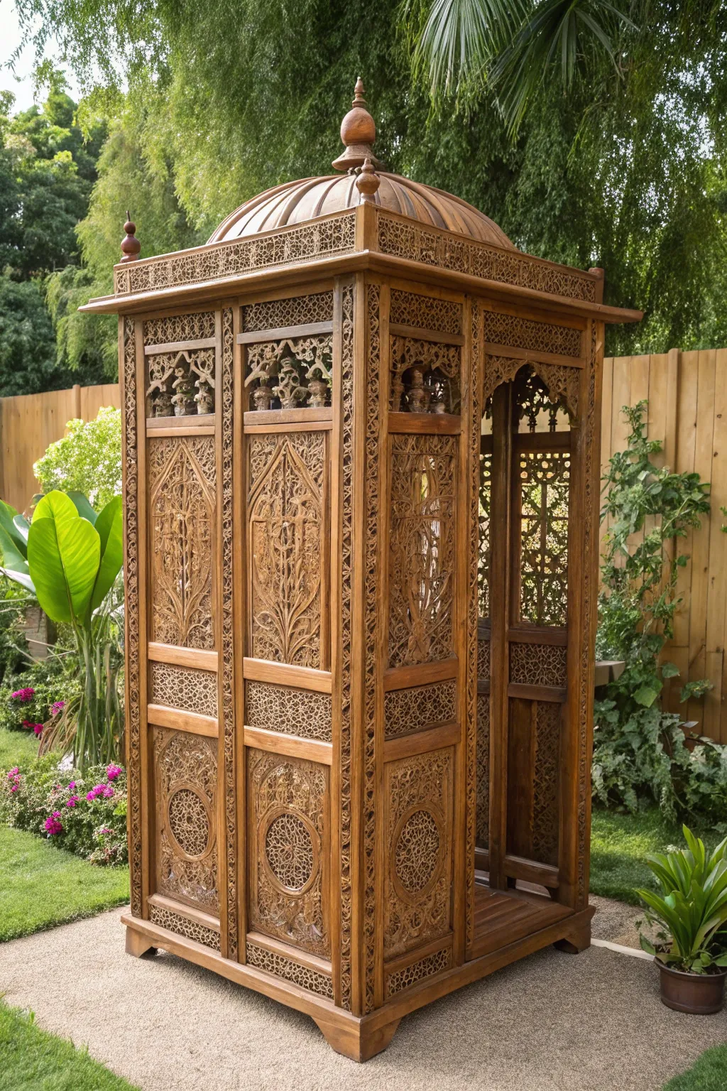 Elevate your garden with a handcrafted wooden enclosure that combines elegance and utility.
