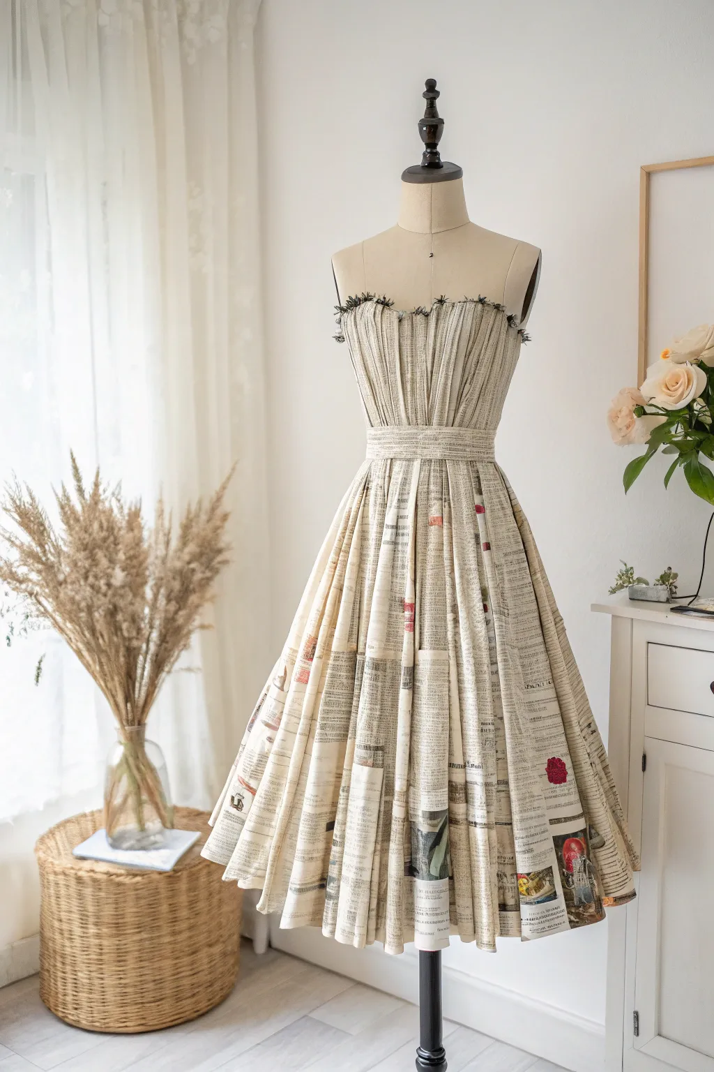Turning yesterday's news into today's fashion statement—embrace the art of paper dress making!