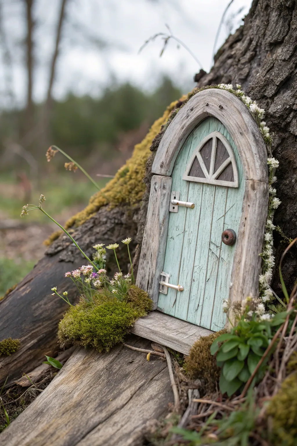 Step into a world of whimsy with this charming miniature fairy door, where simplicity meets enchantment.
