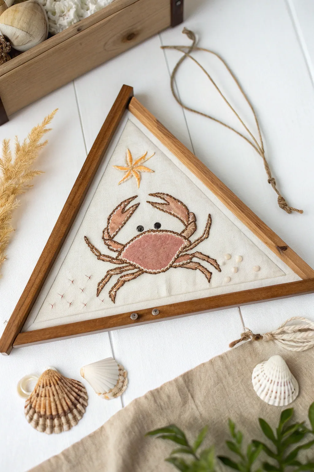 Discover the charm of triangle-shaped animal crafts with this adorable crab creation, where simplicity meets playful elegance.