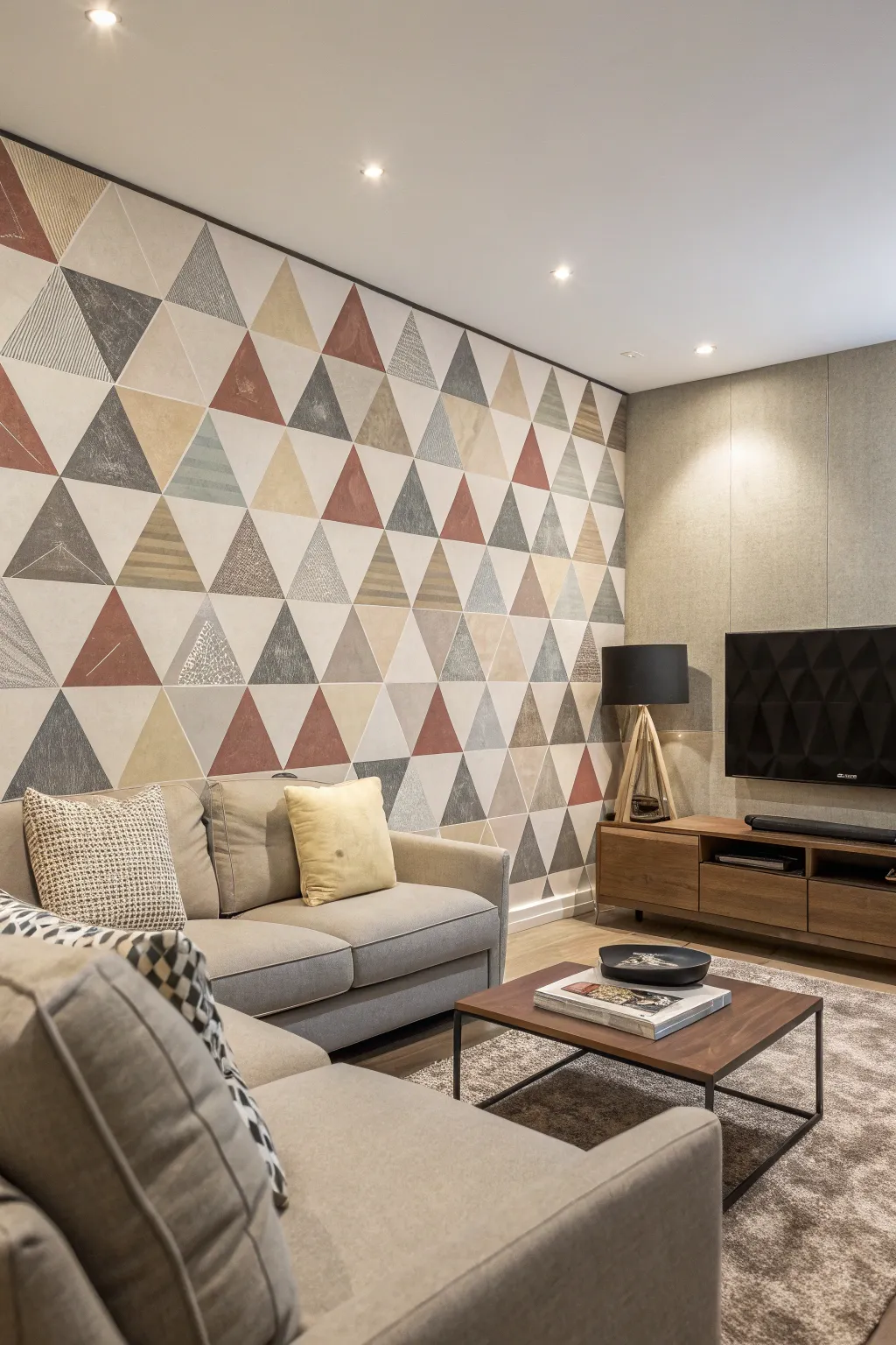 Geometric patterns can make any wall a focal point.