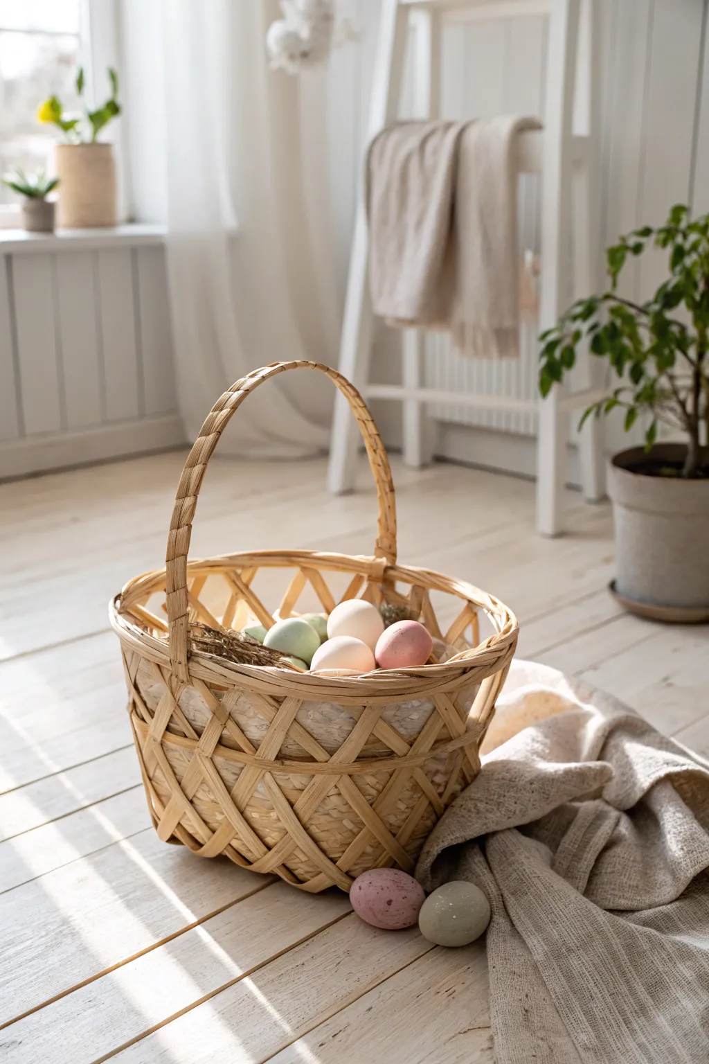 Elevate your Easter with a chic woven basket that's both stylish and functional.