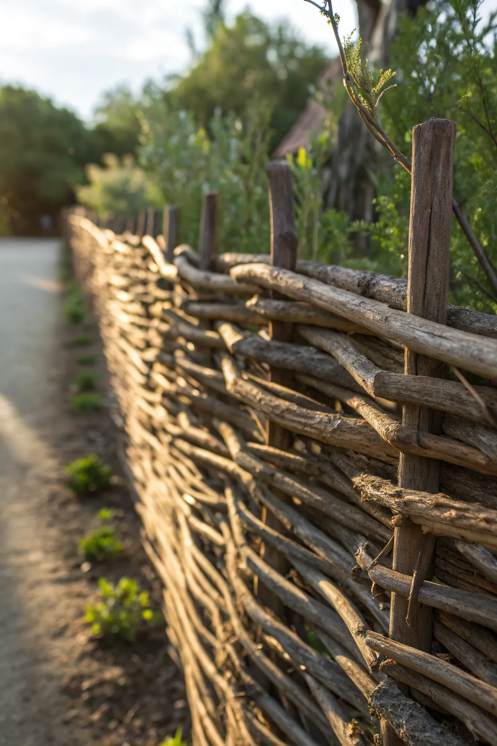 Experience the timeless charm and durability of a handcrafted wattle fence.