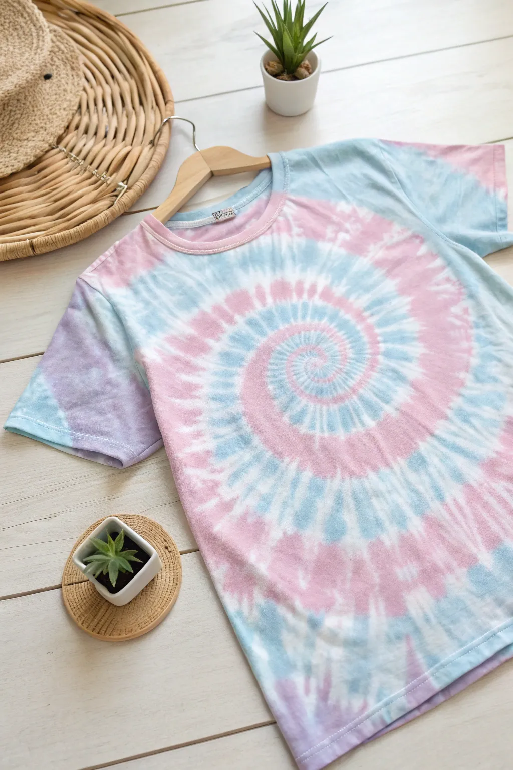 Embrace the art of simplicity with a touch of color. 🌿✨ #SpiralTieDye #ScandiBoho