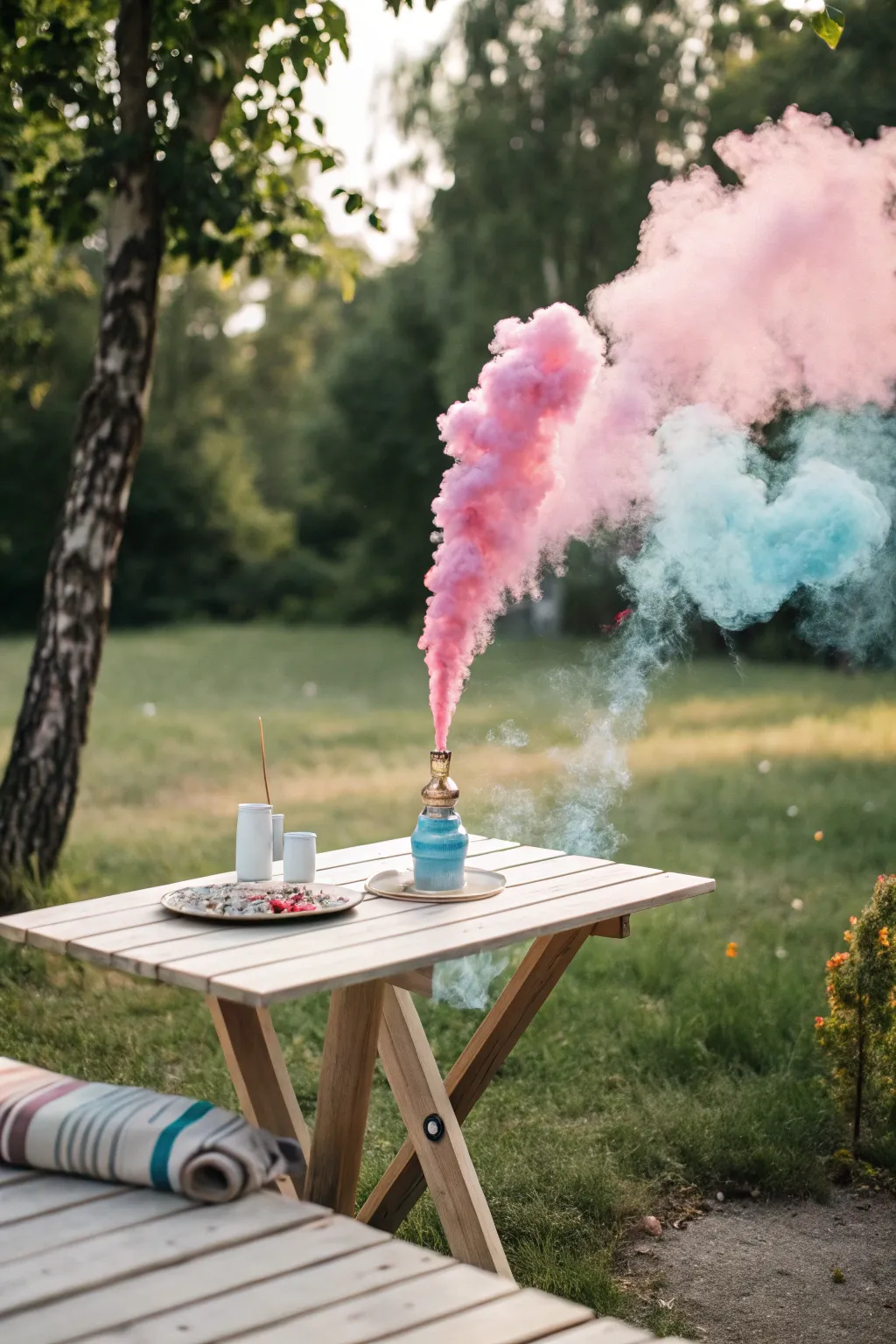 Capture the moment: A stunning gender reveal with a touch of Scandinavian elegance.