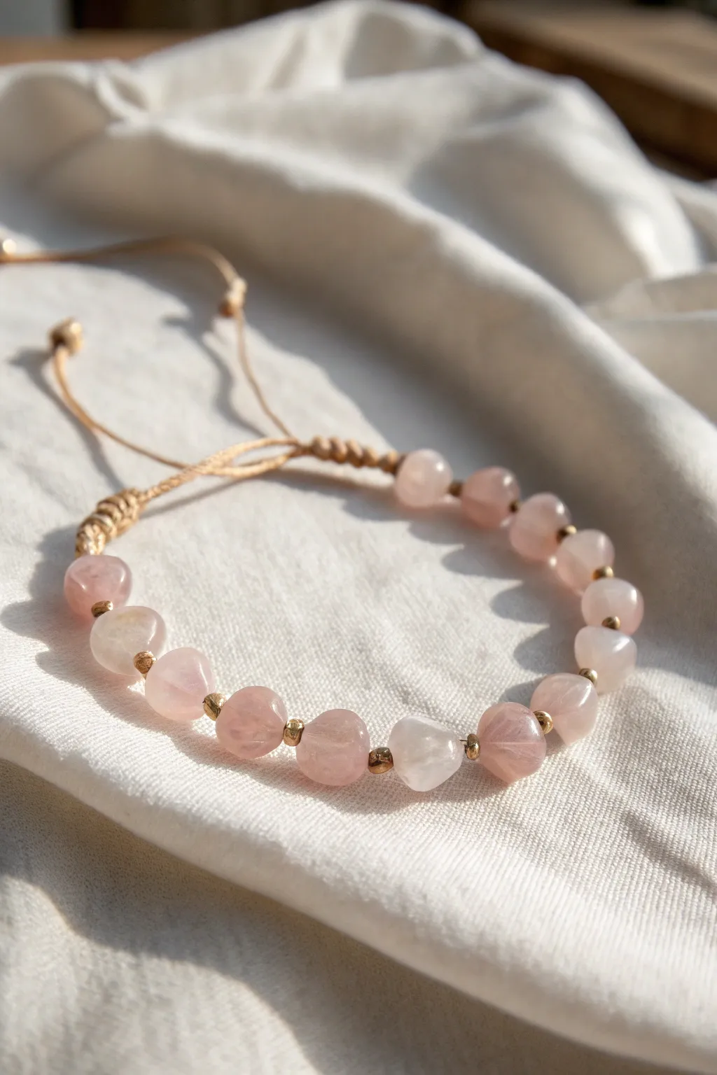 Embrace love with simplicity; heart-shaped beads for a tender touch.