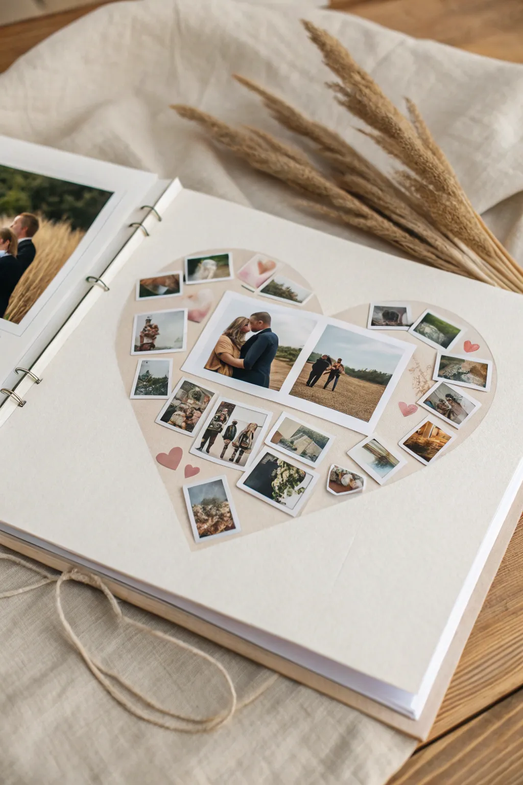 Craft memories with love: a heart-shaped photo collage that speaks to the soul.