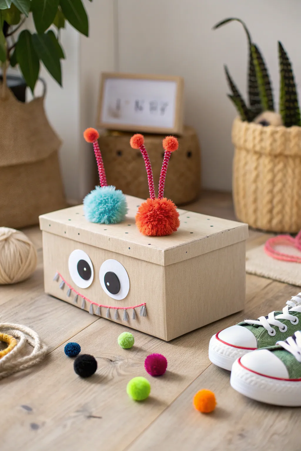Unleash your creativity with this adorable monster shoe box—perfect for adding a splash of fun to Valentine's Day!