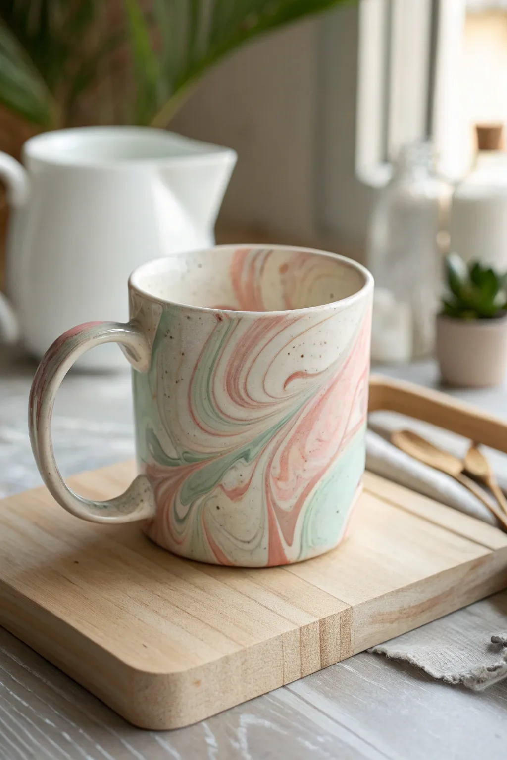 Sip artfully with each marbled masterpiece—your morning coffee never looked so chic!