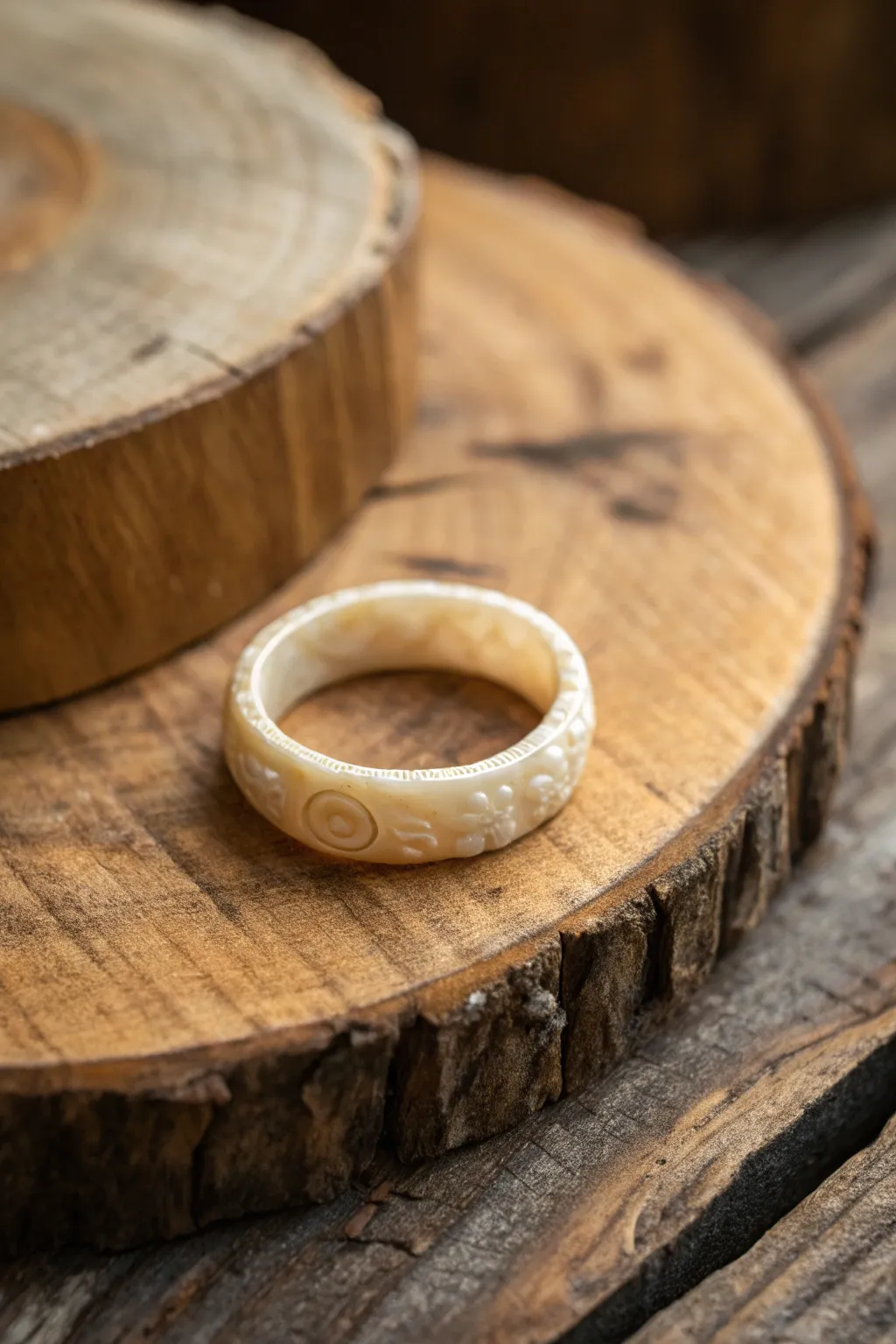 A textured wax band ready to be transformed into a unique piece.