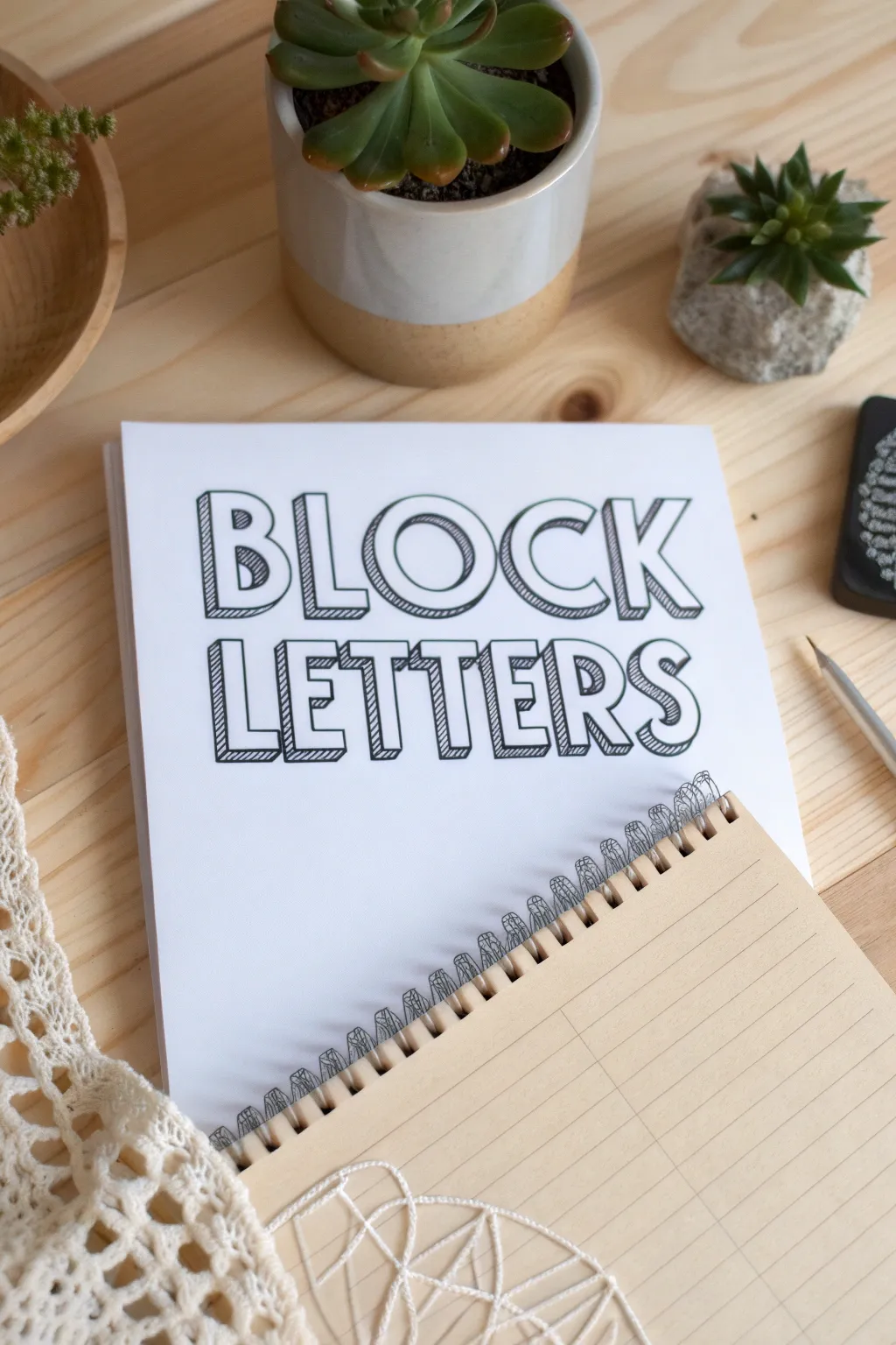 Elevate your lettering game with minimalist 3D block letters - a perfect blend of simplicity and style.