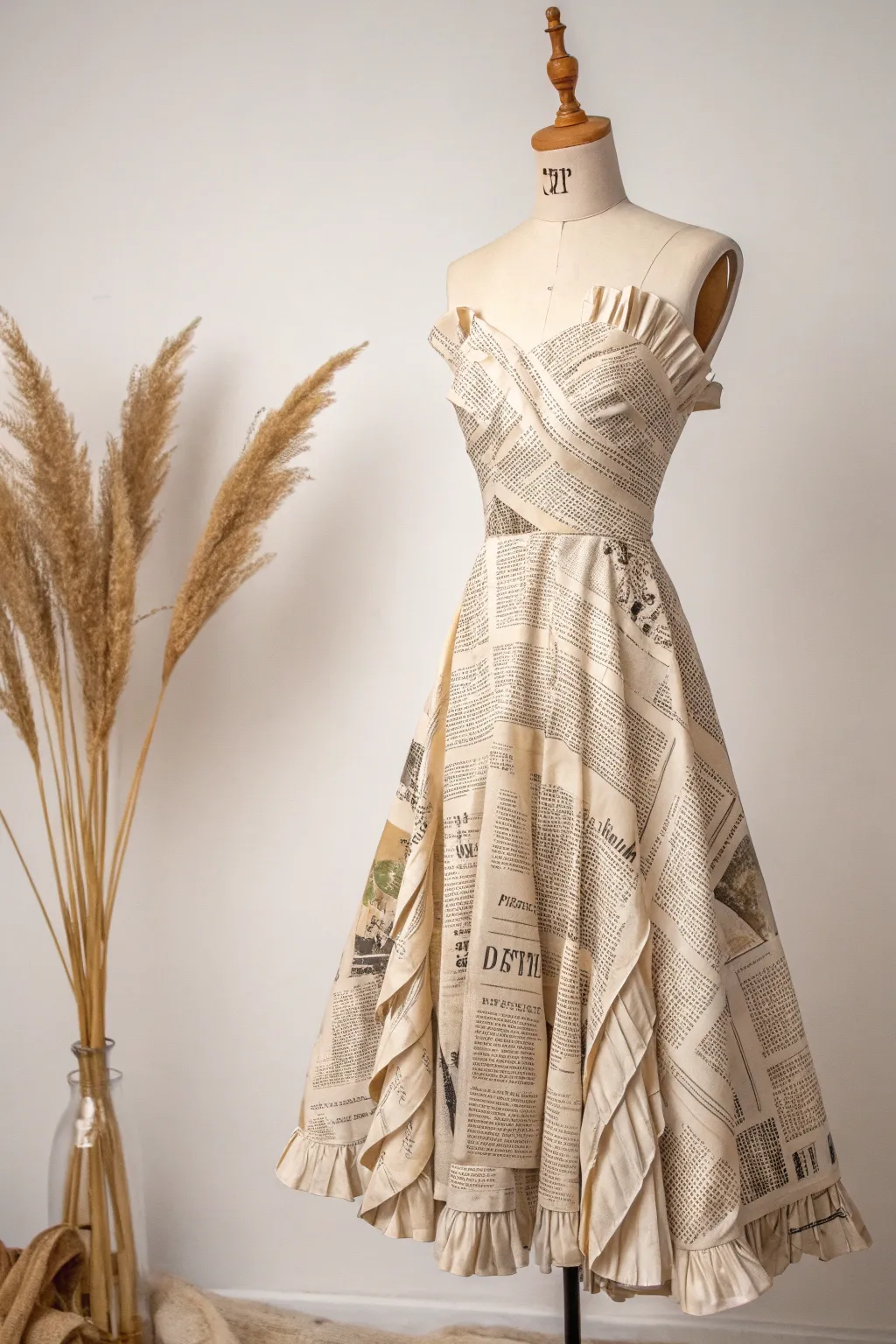 Transform yesterday's headlines into today's eco-chic fashion with this stunning recycled newspaper dress.