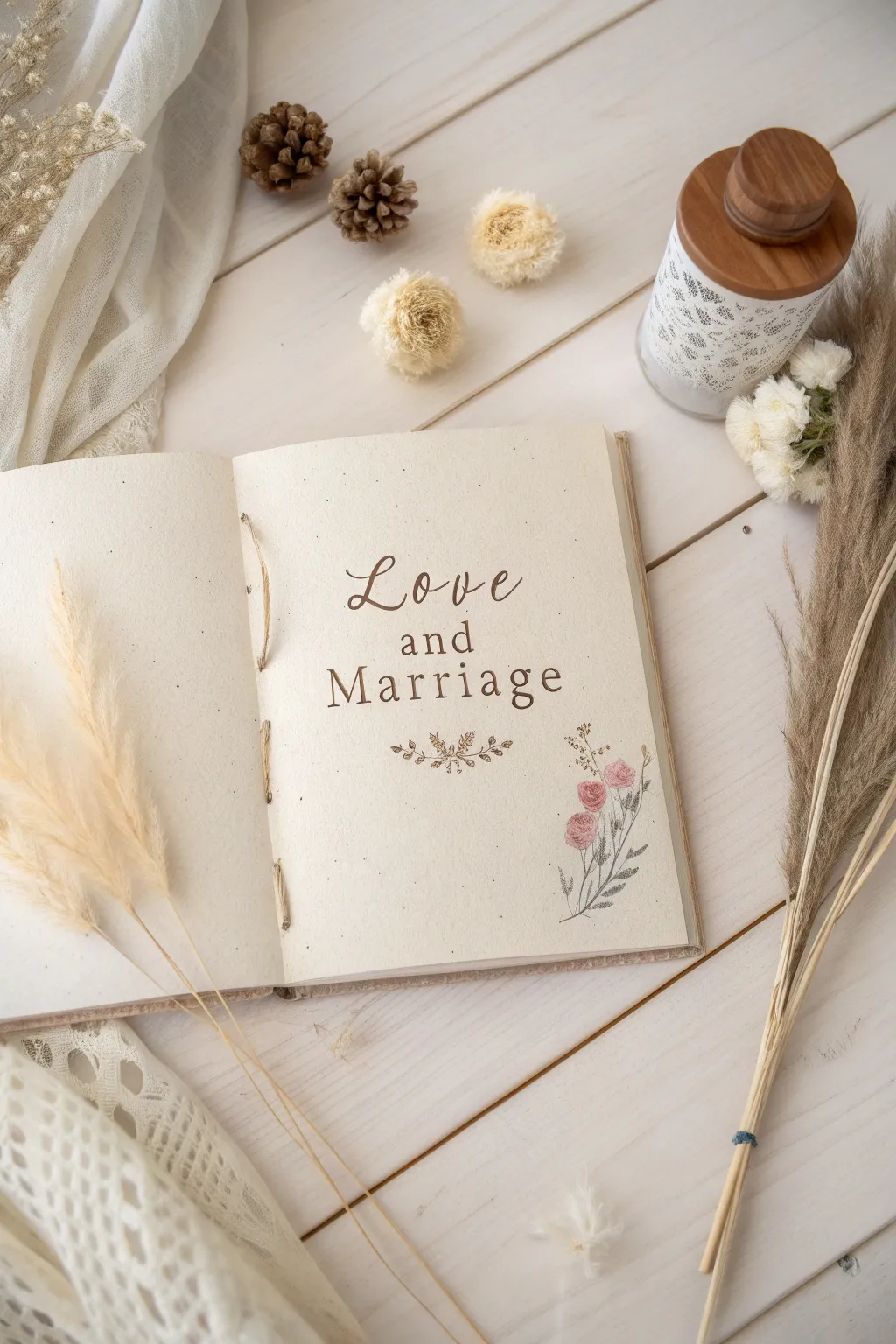 Capture love's essence with a touch of minimalist elegance in your wedding scrapbook.