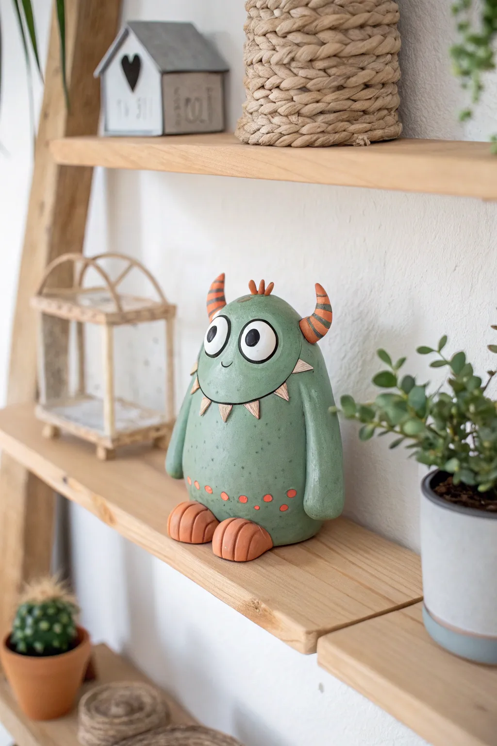 Meet your new whimsical clay companion – a quirky little monster ready to bring a smile to your space!
